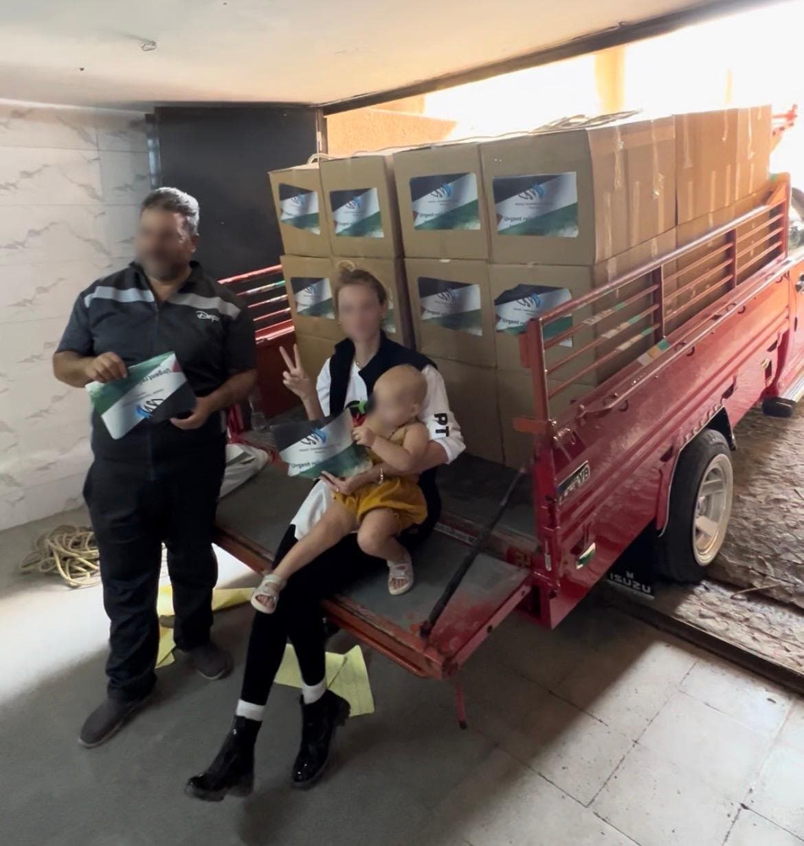 Visiting families during the humanitarian trips